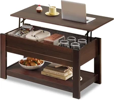 Coffee Table, 39" Lift Top Coffee Table with Hidden Compartment and Storage Shel