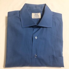 VTG Kent Collection Arrow Dress Shirt, Long Sleeve, Blue, 18x33, French Cuffs