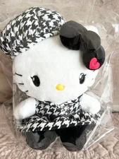 Sanrio Hello Kitty Plush 10x6x10in Monochrome Girly Soft Polyester Toy New