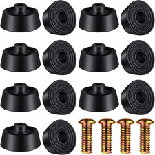 15 Sets Door Stop Rubber Tips with Screws Black Replacement Floor Wall