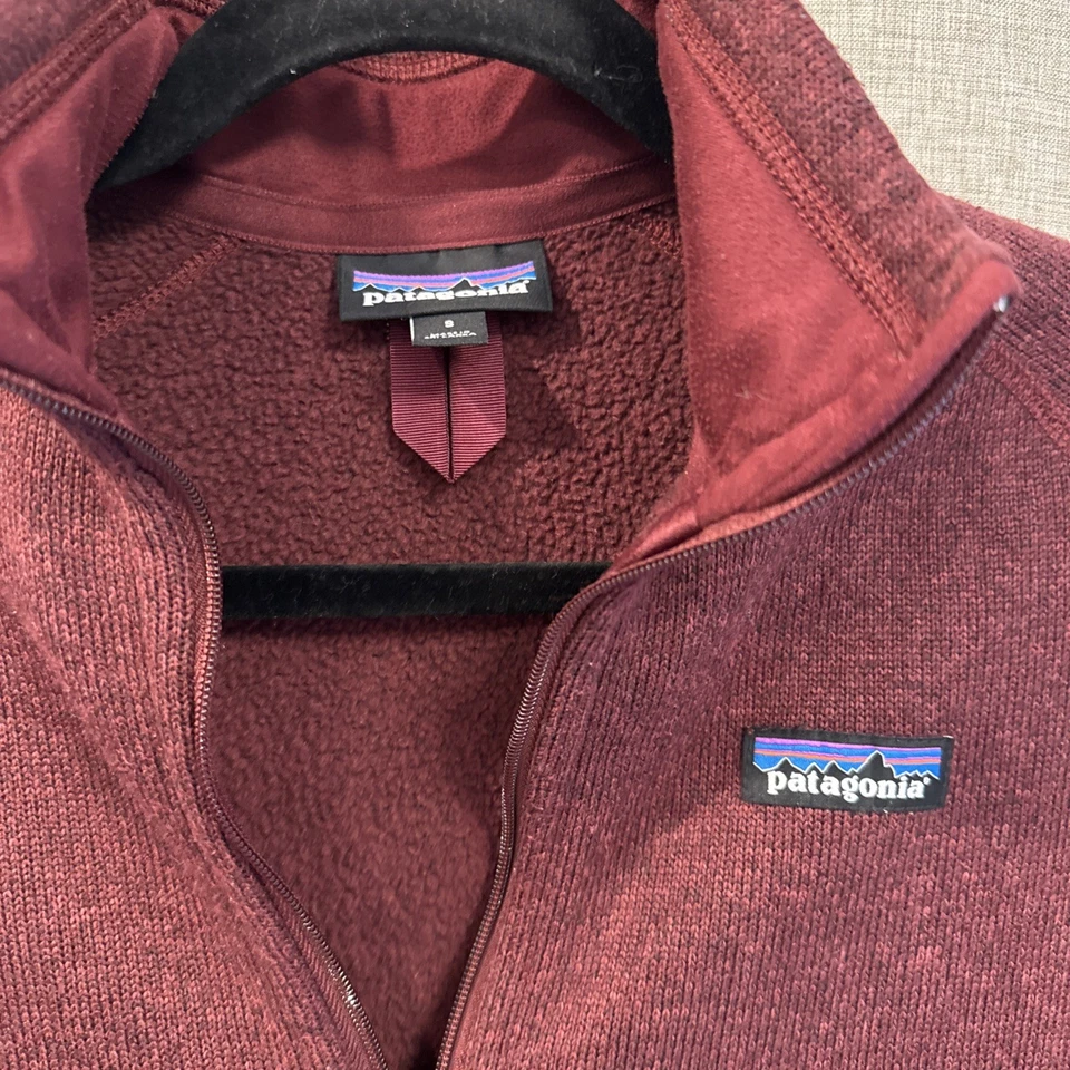 Patagonia Mujer’s Better Suéter Polar Cremallera Chaqueta Talla Pequeña Color Borgoña Foto 2 de 4