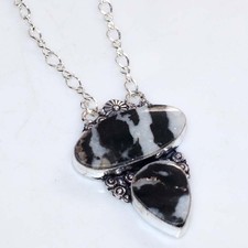 Long White Buffalo Turquoise 925 Silver Plated Necklace 18" Stylish Jewelry d172