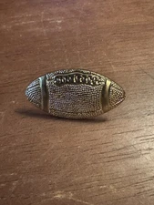 Vintage Football Lapel Pin - High School Varsity  Letterman Jacket - Gold Tone
