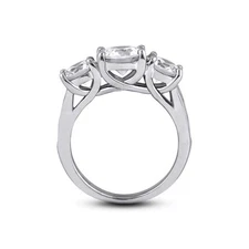 1 1/2ct D VS1 Round Natural Certified Diamonds Platinum Classic Three-Stone Ring