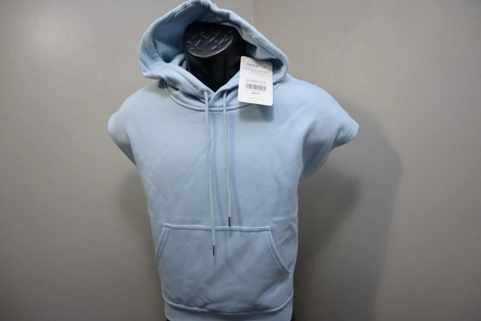 Fabletics Hoodie Sweat Pullover Blue Angela Sleeveless Sweater Womens Large - Image 3 of 4