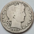 1908-O Barber Quarter  G 90% Silver   DATE   FREE SHIPPING