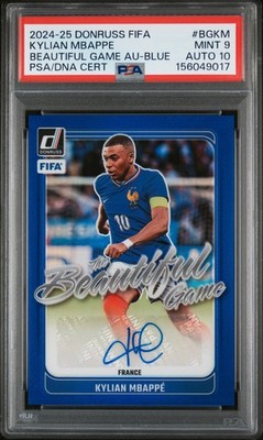 PANINI DONRUSS FIFA THE BEAUTIFUL GAME AUTOS KYLIAN MBAPPE 63/99 PSA 9 AUTO 10