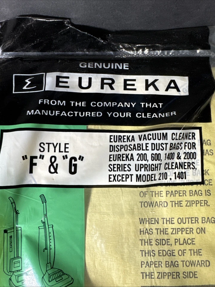 Genuine New/Sealed Eureka F & G Vacuum Cleaner Bags 4 Bags #52227new Sealed - Image 2 of 4