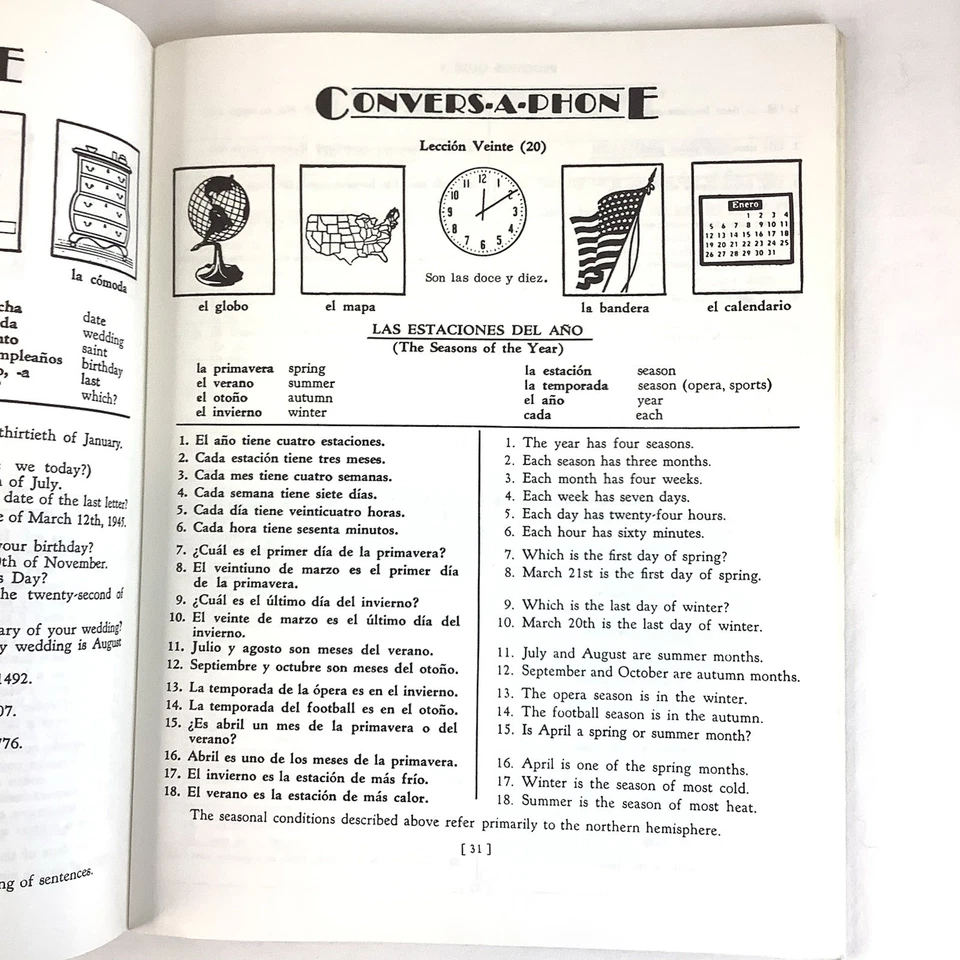 Conversation-Phone Spanish Instruction Manual 1983 Workbook For Audio Cassettes - Image 4 of 4