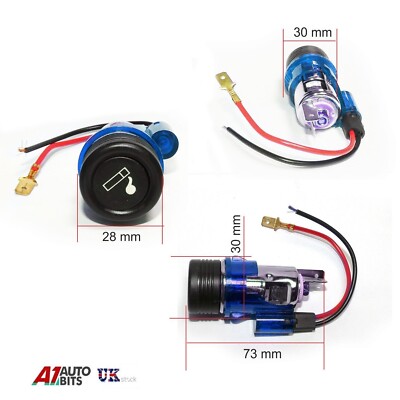 citroen c1 cigarette lighter Blue Cigarette lighter 12v Plug & Socket For Citroen C1 C2 C3 C4 Xsara Xm