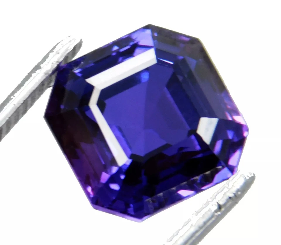Impresionante piedra preciosa suelta de corte radiante natural de tanzanita púrpura/azul brillante de 9-11 quilates Foto 4 de 4
