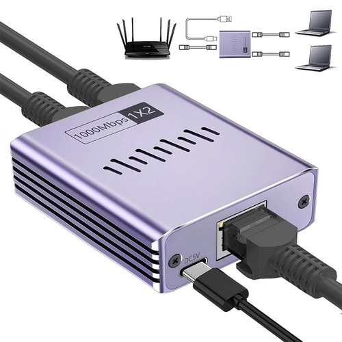 Gigabit-Ethernet-Splitter 1 bis 2/3/4 Internet-Splitter 1000 Mbit/s RJ45-Splitte - Afbeelding 7 van 21