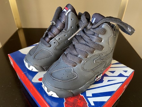 RARE Vintage FILA Baby Toddler High Top Runball Sneakers New - Size 4 - Picture 3 of 12