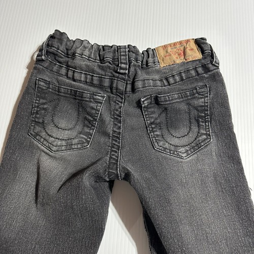 True Religion Boys Jeans Size 10 Geno Relaxed Slim Faded Black Biker Moto Denim - Picture 7 of 15