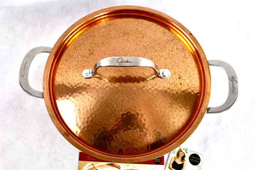 Lagostina Giada Limited Ed. 4Qt. Dutch Oven Stainless Steel/Hammered Copper Lid - Picture 3 of 15