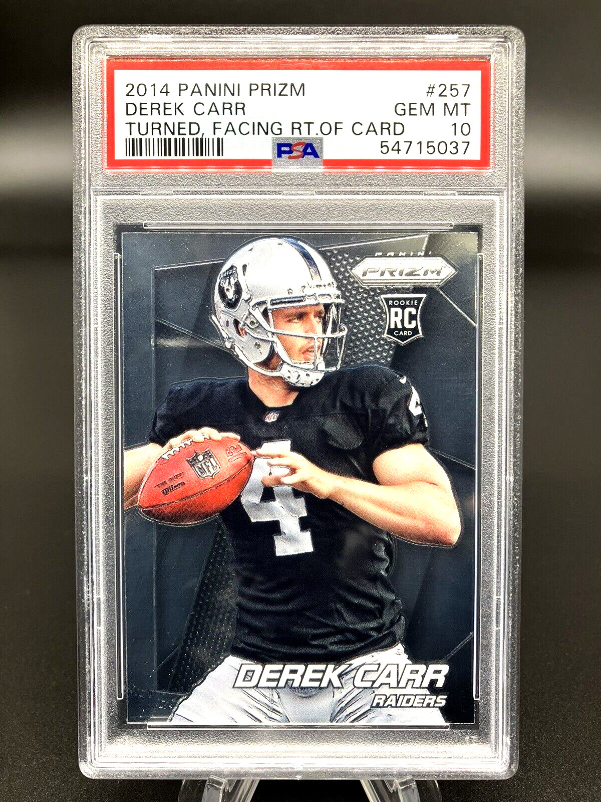 Derek Carr Panini Prizm #257 Facing Right