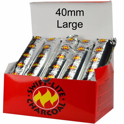 FULL BOX Swift Lite Large 40mm Charcoal Incense Resin 100 pc