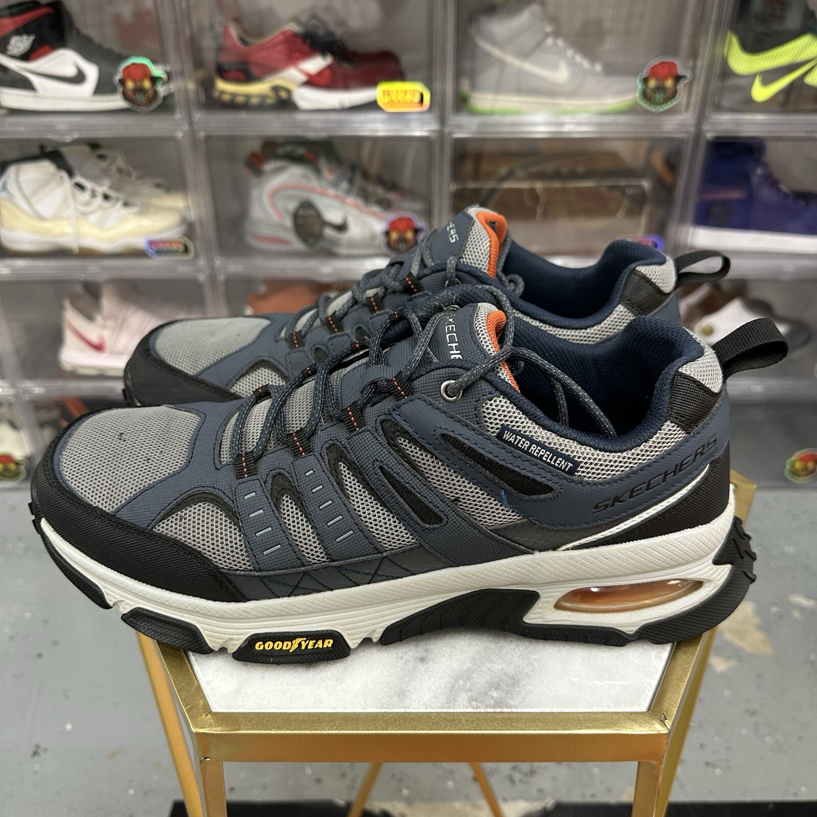 Skechers Shoes Men Sz 13 Skech Air Envoy Hiking Outdoor Gray Black Blue 237214