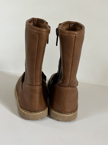 Cat & Jack Henrietta Toddler Girl's 6 Bunny Ears Side Zip Mid-Calf Brown Boots - Picture 6 of 7