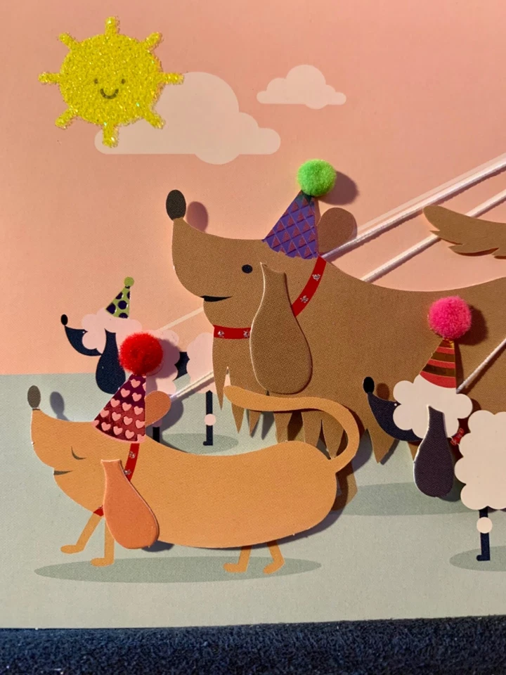 Happy Birthday Card! 3D Dog Walk! Pawsitively Amazing Burgoyne - Image 3 of 4