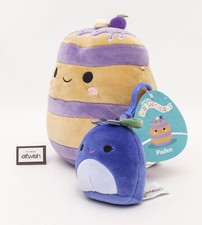 SQUISHMALLOWS FOOD SQUAD PADEN BLUEBERRY PANCAKE 7.5 INCH & BLUBY CLIP 3.5 NEW