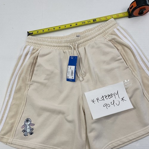 RARE Womens Size L Adidas x Lilo & Stitch Beige Boucle Shorts HT3944 Large - Picture 15 of 20