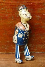 Vintage 1935 Louis Marx & Co Tin Windup POPEYE Wind-Up Metal Toy - Works!