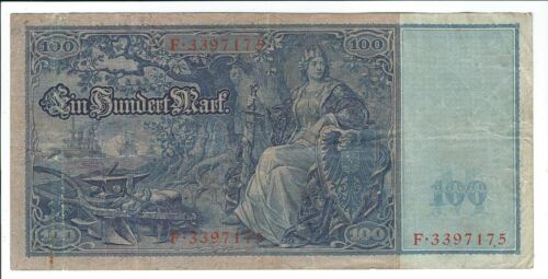 Banknote Deutschland - Deutsches Reich - Reichsbanknote - 100 Mark - 1910 - rot - Bild 2 von 2