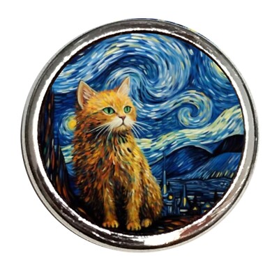 Van Gogh Style Cat Jewelpop for Kameleon Rings and Jewelry