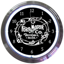 Ford Motor Company Neon clock sign 1903 Mustang F150 F-350 V8 Trucks Neonetics