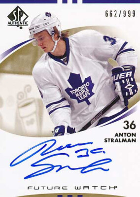 2007-08 SP Authentic #246 ANTON STRALMAN - x/999 Rookie Card Toronto Maple Leafs