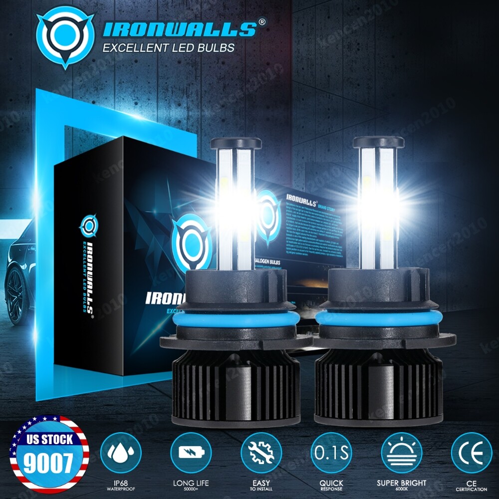 Kit de bombillas LED 9007 de 6 caras 1200000LM haz alto bajo blanco súper brillante