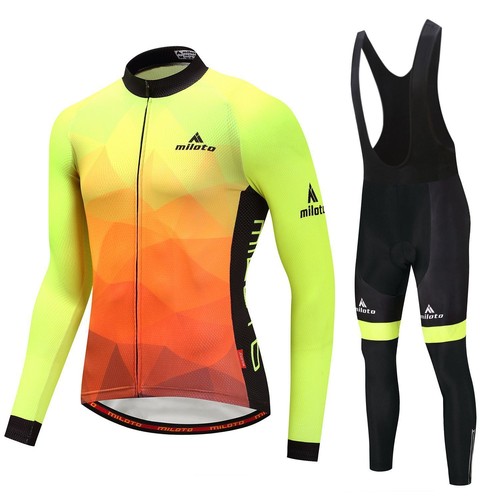 Kit de ciclismo para hombre Pantalones de bicicleta acolchados/Pechera ajustado manga larga Juego de jersey - Imagen 15 de 15