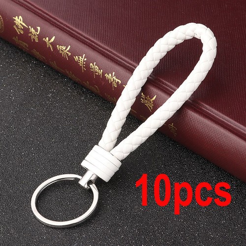 10pcs Men Creative Metal Leather Key Chain Ring Keyfob Car Keyring Keychain Gift - Picture 20 of 37