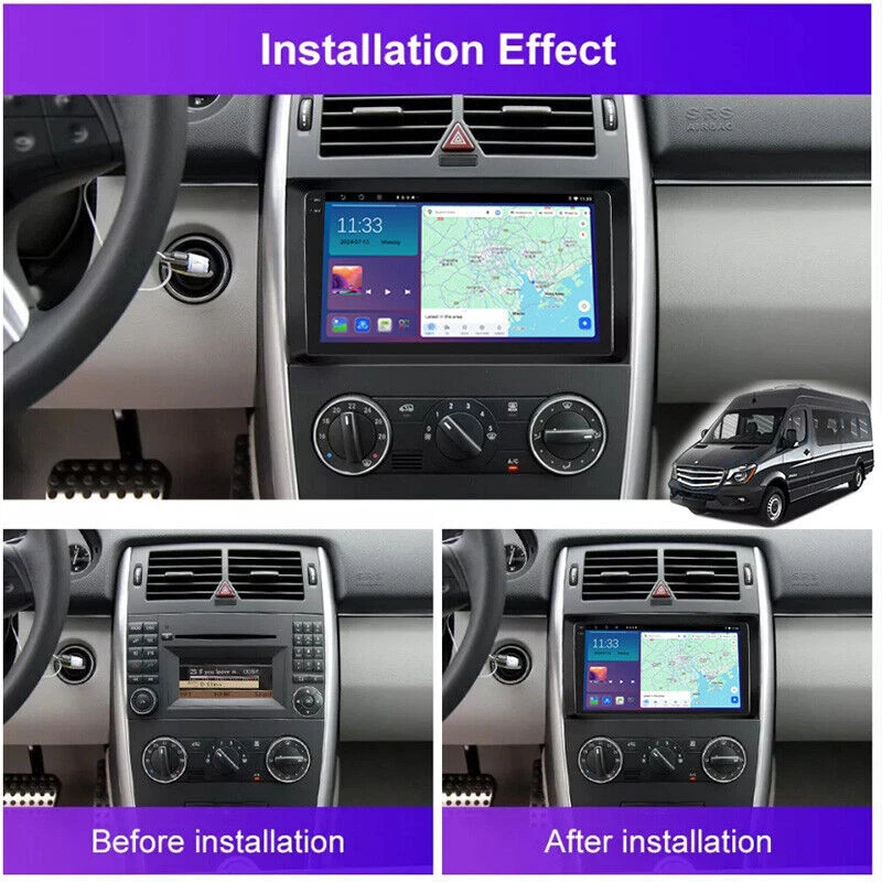 9" For Mercedes Benz B200 2008-2011 Car Stereo Radio Wireless Carplay Head Unit - Image 3 of 4