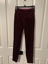 Ruby Ribbon Velvet Leggings (Burgundy) Size Small Reg. $79