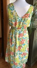 SUNDANCE Summer Dress Silk Bld SZ 10 Opaque Lined Floral  NWOT SALE￼ Sleeveless