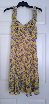 Women Size 2 Loft V-Neck Sleeveless Flower Dress
