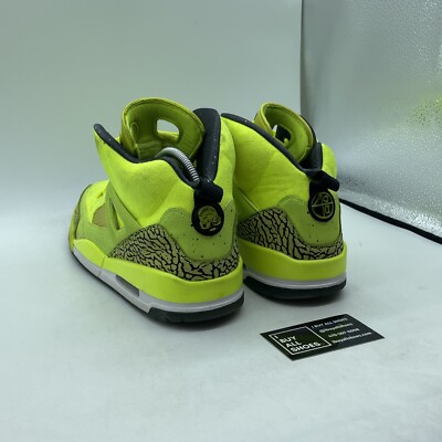 Size 14 - Jordan Spizike BHM Neon Yellow White Black Suede