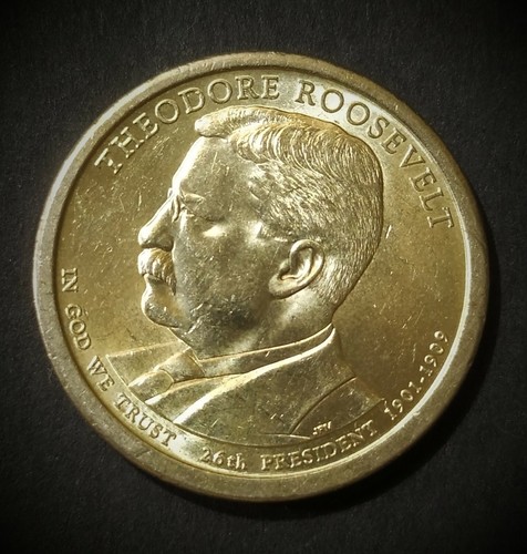 Raddoppio meccanico in un dollaro presidenziale Theodore Roosevelt 2013 - P - Foto 10 di 11