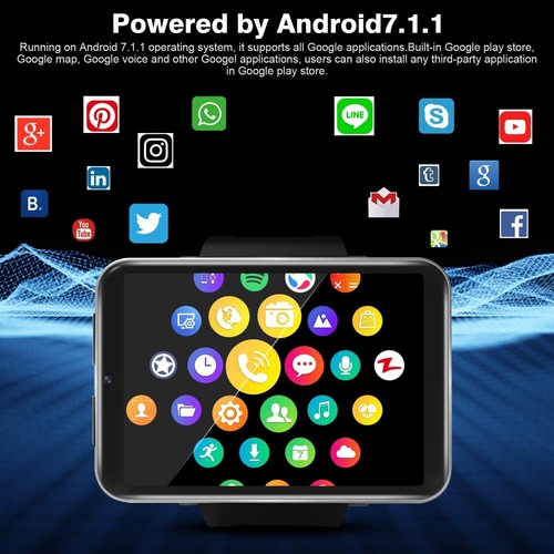2.86" 4G LTE Smart PAD Phone Watch SIM GPS WiFi 5MP Camera Watch Unlocked L4C0 - Photo 5 sur 12