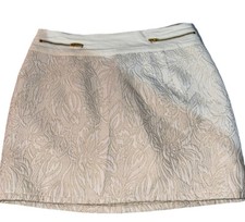 Abercrombie and Fitch Cream and gold Embroidered women  s skirt size small