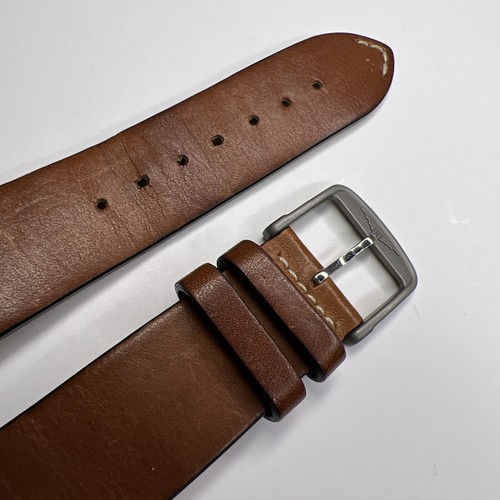 20mm Longines Brown Leather Strap Band  & 18mm Titanium & Steel Tang Clasp - Afbeelding 14 van 15