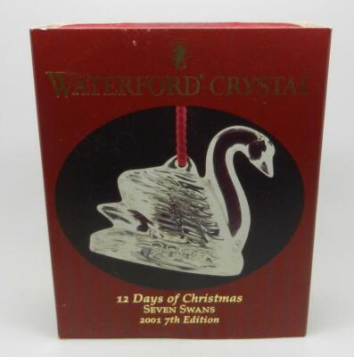 WATERFORD CRYSTAL 12 DAYS OF CHRISTMAS ORNAMENT 2001 SEVEN SWANS-A ...