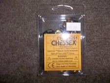 Dice Set 10 Ten Sided Dice Set CHX 26251 Black-Gold w/Silver