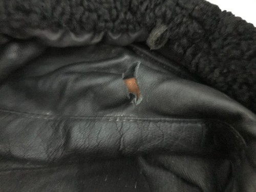 BLACK LEATHER FLYING JACKET MANS XL,SPARES OR REPAIR,HE BY MANGO,BOMBER, - Picture 16 of 17