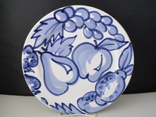 PRESENT TENSE BLUE AMBROSIA DINNER PLATE- CENTER DECAL- 11" -1306I