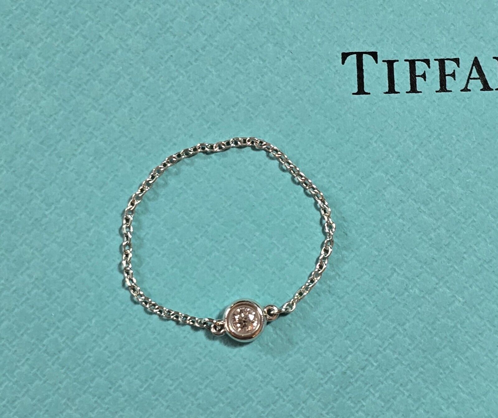 Tiffany & Co. Sterling Silver Elsa Peretti Diamonds by the Yard Ring $645 Retail
