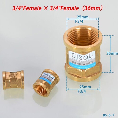 Brass BSP 1/2" 3/4" 1" inch Female Thread Joiner Connector Pipe Fitting Adapter - Picture 9 of 20