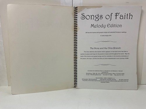 Songs of Faith Melody Edition Book Keyboard Piano Organ Sheet Music Guitar Lyric - Picture 8 of 12